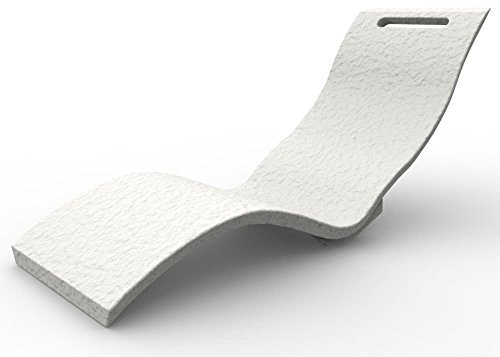 Arkema S010-9003 - Tumbona de color blanco de suelo fabricada en polietileno de alta densidad con superficie efecto piedra, resistente a los rayos UV, a la salinidad y a la cal ergonómica, ligera y fácilmente desinfectable