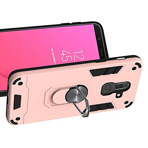 Armor - Carcasa para Samsung Galaxy J8 (2018), diseño de anillo de teléfono (2 en 1, policarbonato y TPU, doble capa)