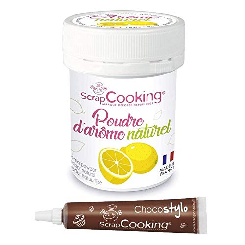 Aroma alimentario natural en polvo 15 g Limón + Tubo de chocolate para decorar