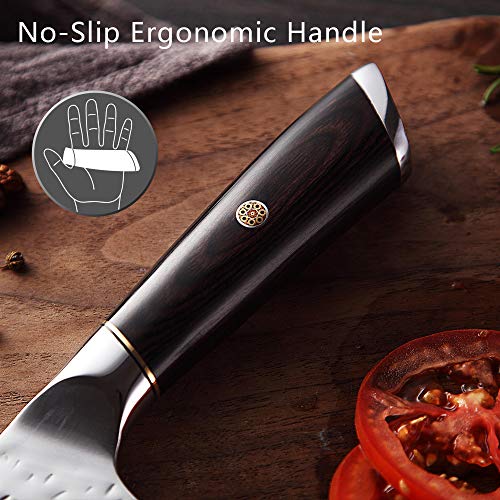 Aroma House Cuchillo de cocina Cuchillo de cocinero chino Acero inoxidable Cuchillo de acero alemán de alto carbono con hoja afilada para cocina y restaurante