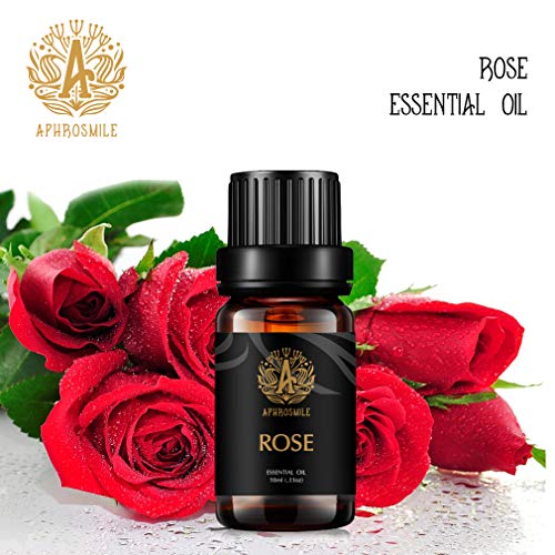 Aromatherapy Essential Oil Rose, 100% de aceites esenciales puros aroma de rosa para de difusor, humidificador, masajes, Aromatherapy, Rose Aromatherapy Essential Oils 0.33 oz - 10ml