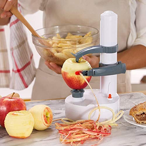 ARSUK Peladora eléctrica multifunción Peladora de Manzana giratoria automática Peladora de Patatas Máquina de Corte de Verduras Herramienta de pelado de Cocina de Acero Inoxidable