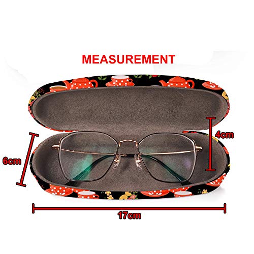 Art-Strap Caja protectora de gafas con funda rígida y paño de limpieza, se adapta a la mayoría de gafas y gafas de sol (teteras, tazas, mariposas)