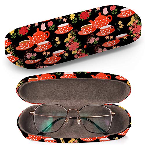 Art-Strap Caja protectora de gafas con funda rígida y paño de limpieza, se adapta a la mayoría de gafas y gafas de sol (teteras, tazas, mariposas)