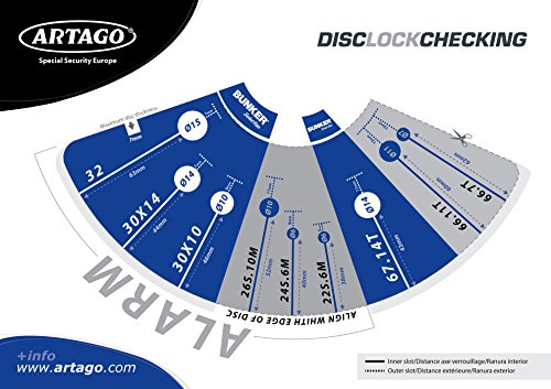 Artago 32 Candado antirrobo Moto Disco Alarma + Warning 120 db Alta Gama, ø15 Cierre s.a.a, homologado Sra, Acero Inoxidable