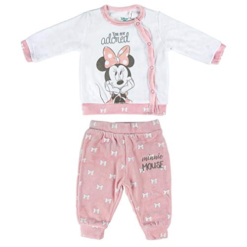 ARTESANIA CERDA Conjunto 2 Piezas Velour Minnie Ropa, Rosa (Rosa C07), 12m para Bebés