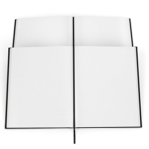 Arteza Cuadernos de dibujo de tapa dura | Pack de 2 | 110 hojas por cuaderno | Tamaño 21,6 x 27, 9 cm | Papel grueso de 110 gsm