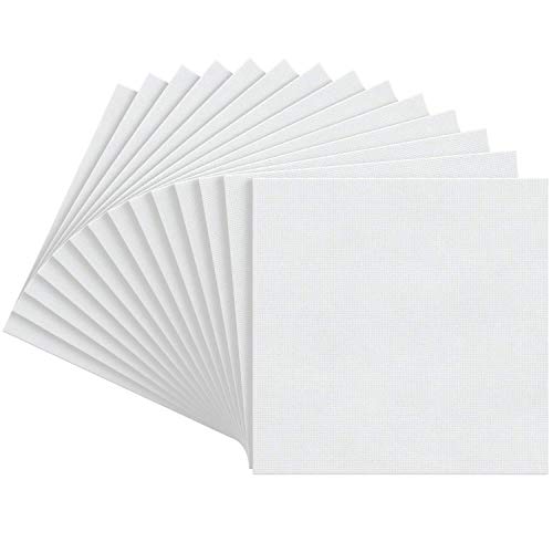 Arteza Paneles de lienzo para pintar cuadros 12x12" (30,4 x 30,4 cm), pack 14 paneles imprimados sin ácidos, 100% algodón, para acrílica y al óleo, artistas profesionales, aficionados y principiantes