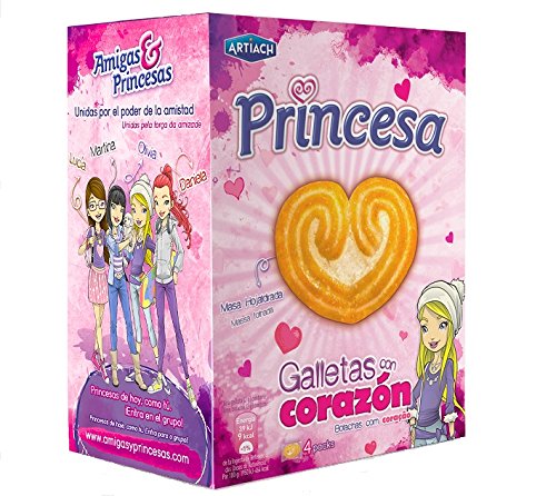 Artiach - Princesa - Galletas con corazn - 1 paquete de 120 gr. - [pack de 4]