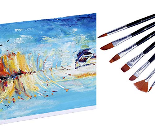 Artme 12pz Conjunto De Pinceles De Artista De Nylon - Cepillos Mixtos Profesionales En Embalaje Económico. Perfecto Para Acuarela/Acrílico/Gouache/Aceite/Pintura De La Cara - Uso Múltiple