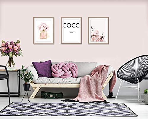 artpin® - Juego de 6 pósteres para salón – imágenes decorativas para dormitorio – elegantes cuadros de pared – A4 sin marco – Diseño Coco Rosa W2