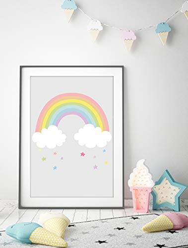 artpin® Póster Set unicornio para niños, de artistas | Decoración para Dormitorio, Habitación de los Niños, estilo escandinavo, A4 imágenes para niña niño