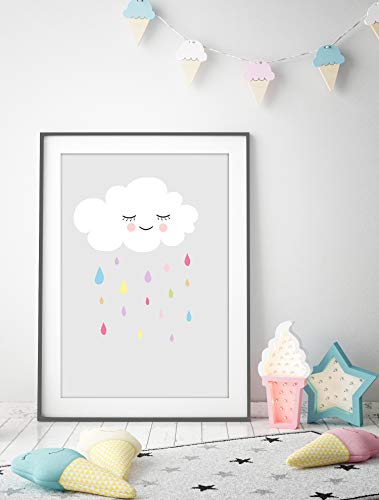 artpin® Póster Set unicornio para niños, de artistas | Decoración para Dormitorio, Habitación de los Niños, estilo escandinavo, A4 imágenes para niña niño