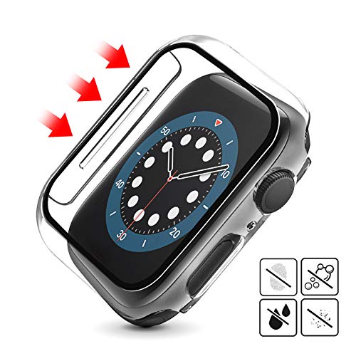 AsBellt Protector Pantalla para Apple Watch 44mm Series 6 5 4 SE (2 Piezas)Cristal Templado,Funda de iWatch 44mm Serie 6/5/4/SE Hermès, Nike+ Edition