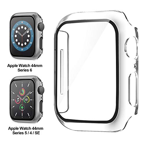 AsBellt Protector Pantalla para Apple Watch 44mm Series 6 5 4 SE (2 Piezas)Cristal Templado,Funda de iWatch 44mm Serie 6/5/4/SE Hermès, Nike+ Edition