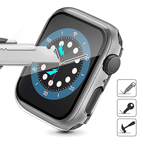 AsBellt Protector Pantalla para Apple Watch 44mm Series 6 5 4 SE (2 Piezas)Cristal Templado,Funda de iWatch 44mm Serie 6/5/4/SE Hermès, Nike+ Edition