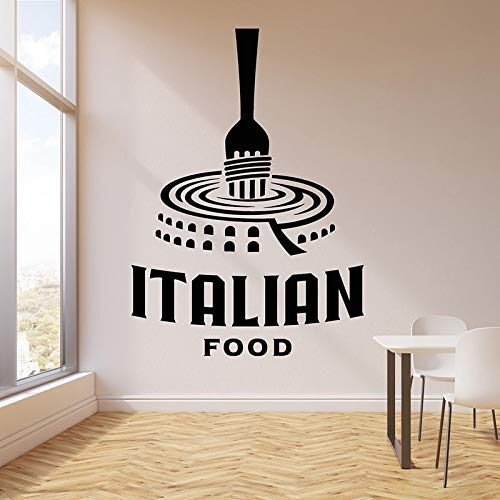 ASFGA Calcomanías de Pared con Logotipo, Puertas y Ventanas de Pasta de Comida Italiana, Pegatinas de Vinilo, Papel Tapiz de decoración de Interiores de Cocina de Restaurante Italiano