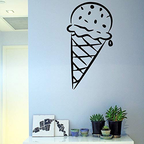 ASFGA Etiqueta de la Pared Helado Decoración del hogar Etiqueta Cartel Etiqueta de Vinilo Arte Decoración de la Pared Cocina Sala de Estar Patrón Decorativo Arte Comida Resto 57x30cm