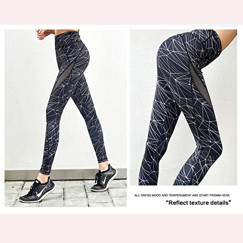 Asnvvbhz Pantalones de Yoga Pantalones de Yoga de Cintura Alta para el Control de la Barriga de Las Mujeres, Leggings Impresos Medias de Ejercicio Gimnasio Pantalones Pitillo Pantalones con Malla