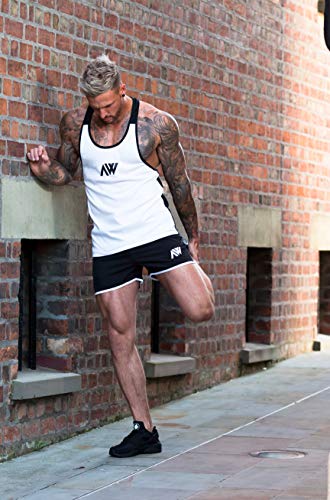 Aspire Wear Shorts Negros para Hombre con Tela Micro Stretch innovadora y Moderna, Entrenar o Nadar con Malla Interior (S)