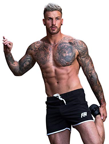 Aspire Wear Shorts Negros para Hombre con Tela Micro Stretch innovadora y Moderna, Entrenar o Nadar con Malla Interior (S)