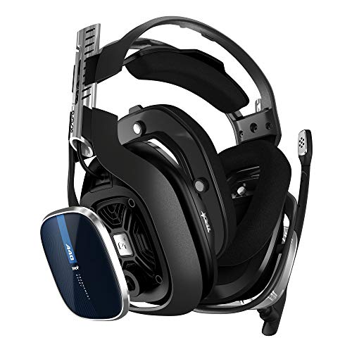 ASTRO Gaming A40 TR Auriculares alámbricos y MixAmp Pro TR, 4ta gen., ASTRO Audio V2, Dolby Audio, micrófono intercambiable, control de balance de juego/voz, para PS5, PS4, PC, Mac - Negro/Azul