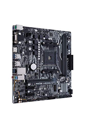 ASUS PRIME A320M-K - Placa Base AMD AM4 mATX con iluminación LED, DDR4 3200MHz, 32Gb/s M.2, HDMI, SATA 6Gb/s, USB 3.0