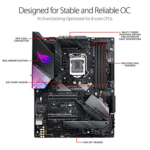 ASUS ROG STRIX Z390-E Gaming - Placa base Gaming ATX Intel de 8a y 9a gen, LGA 1151 con Aura Sync, Wi-Fi 802.11ac, soporte DDR4 4266 MHz+, 2 M.2 con disipador, SATA 6 Gbps, HDMI y USB 3.1 Gen. 2