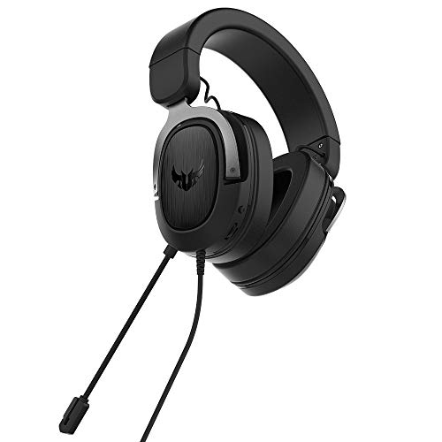 ASUS TUF Gaming H3 - Auriculares compatible con PC, PS4, Xbox One, Nintendo Switch y telefonos móviles, con sonido envolvente 7.1, graves potentes, diseño ligero, gris