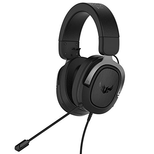 ASUS TUF Gaming H3 - Auriculares compatible con PC, PS4, Xbox One, Nintendo Switch y telefonos móviles, con sonido envolvente 7.1, graves potentes, diseño ligero, gris