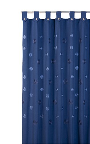 atenas home textile Cortina de baño Bordada con Trabillas Camelia 35% algodón 65% poliéster - 140x200 - Azul