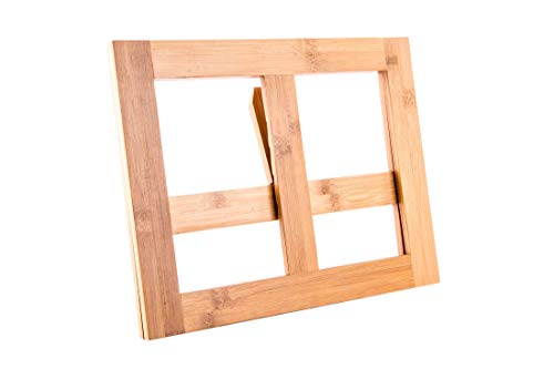 Atril de lectura ajustable madera bambu natural 33x26x22 cm