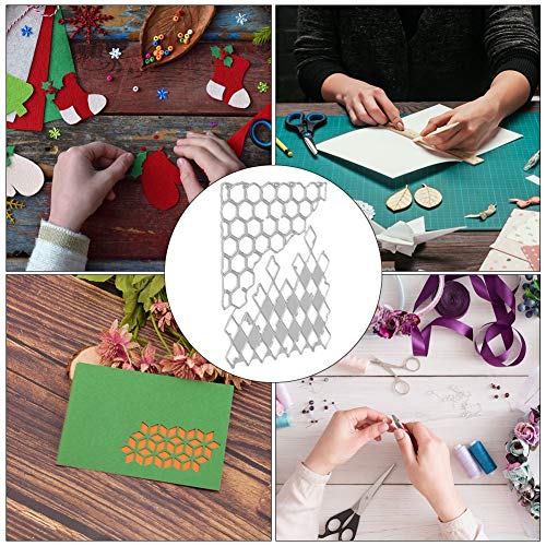 Atyhao Craft Cutting Die, Plantilla de Plantillas de Forma de Colmena de Acero al Carbono para Tarjeta de Papel Decorativa de álbum de Fotos en Relieve de álbum de Bricolaje