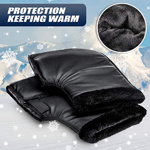 Audew Manoplas de Moto Manillar Protector con Lana e Algodón, Guantes de Moto Invierno Impermeable al Viento para Moto Scooter