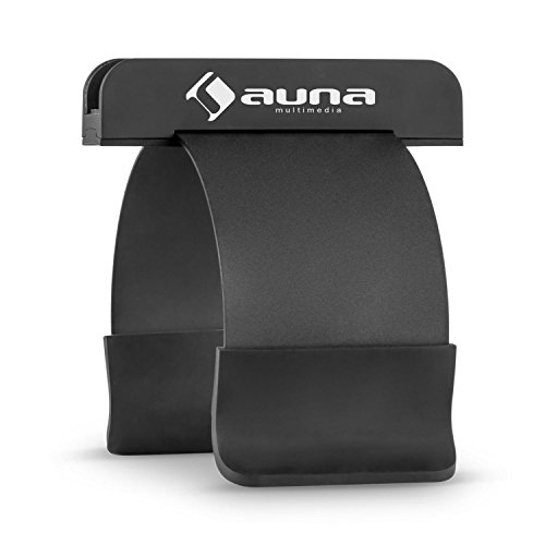 auna SmartHold Soporte para Tablet y Smartphone (Sujeccion para Altavoz Tubular, Metal, Flexible, Base con Goma Antideslizante)