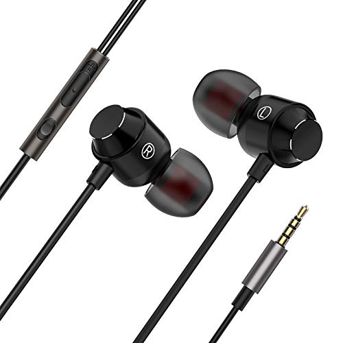 Auriculares de subwoofer magnéticos de Metal Control Remoto en la Oreja con Pistola de Auriculares de pistón de Trigo Negro