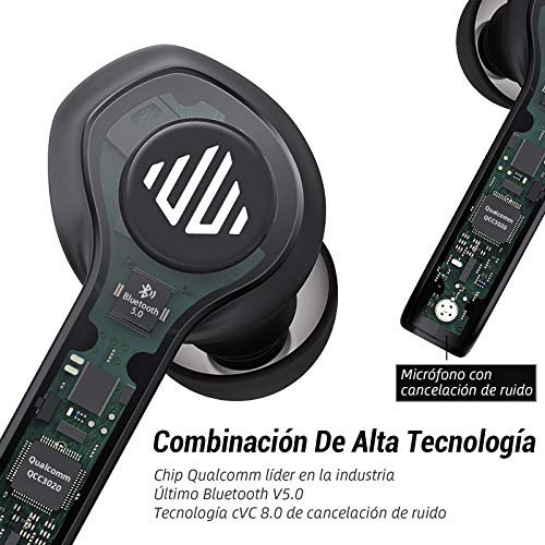 Auriculares inalámbricos Bluetooth ENACFIRE G20 de IPX 8, 8 Horas Permanente de reproducción, Doble micrófonos, cancelación del Ruido CVC8.0, Ligero, Control táctil, Audio sin pérdidas de Apt-X Libre