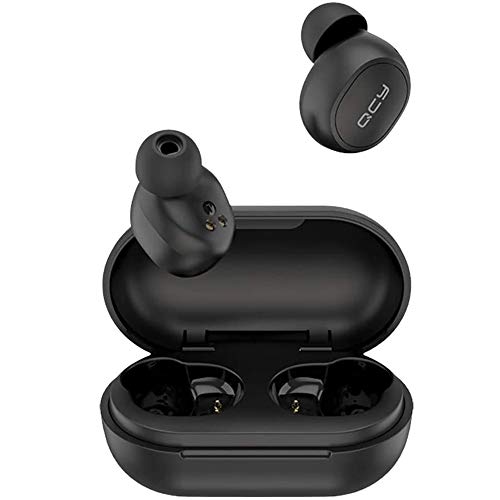 Auriculares Inalambricos, QCY TWS Bluetooth Auriculares HiFi Mini Estéreo Auriculares Deportivos, Cancelación Ruido Wireless Impermeables In-Ear Earphones Headphones Dura 20 Horas, para iOS Android