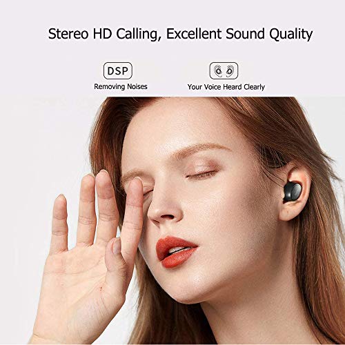 Auriculares Inalambricos, QCY TWS Bluetooth Auriculares HiFi Mini Estéreo Auriculares Deportivos, Cancelación Ruido Wireless Impermeables In-Ear Earphones Headphones Dura 20 Horas, para iOS Android