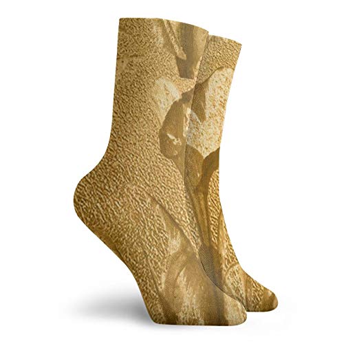 Aurum Gold Leaf Foil T calcetines clásicos de ocio deporte corto calcetines 30 cm/11.8 pulgadas adecuado para hombres mujeres