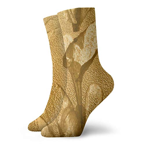 Aurum Gold Leaf Foil T calcetines clásicos de ocio deporte corto calcetines 30 cm/11.8 pulgadas adecuado para hombres mujeres