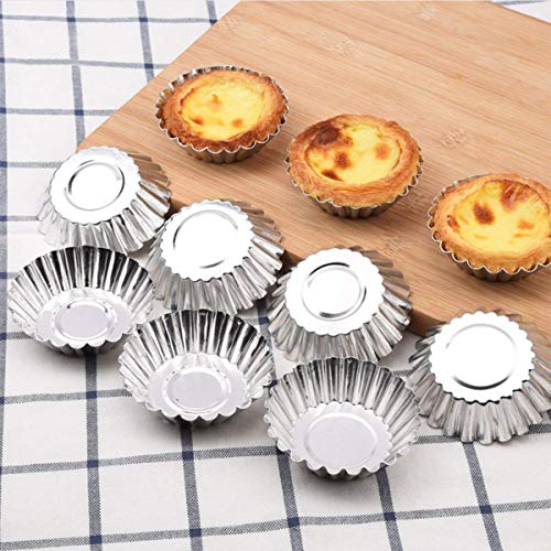 Ausla 50 Piezas Set Molde de Tartaleta de Huevo Tazas de Huevo para Hornear Tarta Mollete Magdalena Material Aluminio DIY Herramienta Cocina