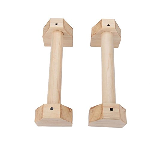 auspilybiber Juego De 2 Parallettes Madera, Barras Push Up, Barra De Soporte De Carga De 32 Cm 300 Kg con Alfombrilla Antideslizante En La Parte Inferior, Barras Paralela De Gimnasio Yoga Agreeable