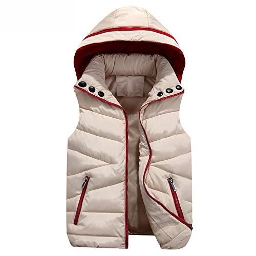 Autumn Winter Vest Women Hooded Sleeveless Down Cotton Jacket Parka Thick Keep Warm Padded Vests Black M