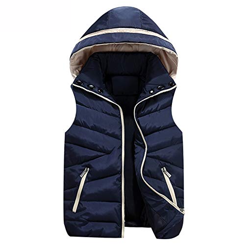 Autumn Winter Vest Women Hooded Sleeveless Down Cotton Jacket Parka Thick Keep Warm Padded Vests Black M