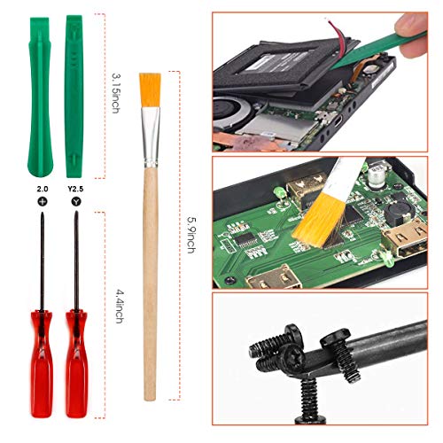 AuyKoo Triwing Screwdriver para Nintendo Switch, Juego de herramientas de reparación Nintendo 18 en 1 Juego de brocas y pinzas para Nintendo Switch / 3DS / Wii / NES / SNES