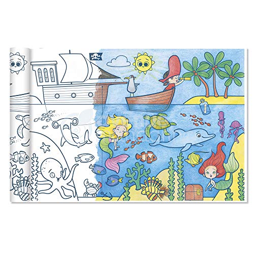 Avenue Mandarine gy081 C graffy Roll 90 g, rollos de papel para colorear, Póster 5 m x 0,35 m, para de fieltro y schreibstifte Adecuado, 1 pieza, piratas y sirenas