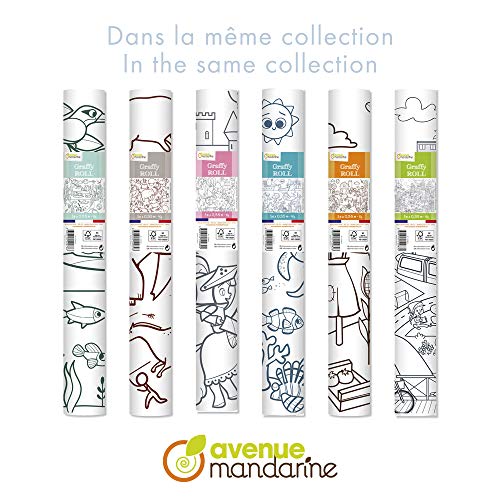 Avenue Mandarine gy081 C graffy Roll 90 g, rollos de papel para colorear, Póster 5 m x 0,35 m, para de fieltro y schreibstifte Adecuado, 1 pieza, piratas y sirenas