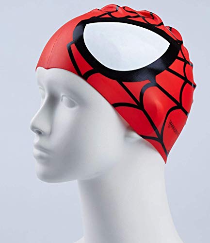 Avril Tian - Gorro de natación de silicona impermeable unisex, diseño de araña, modelo para deportes acuáticos y pelo largo