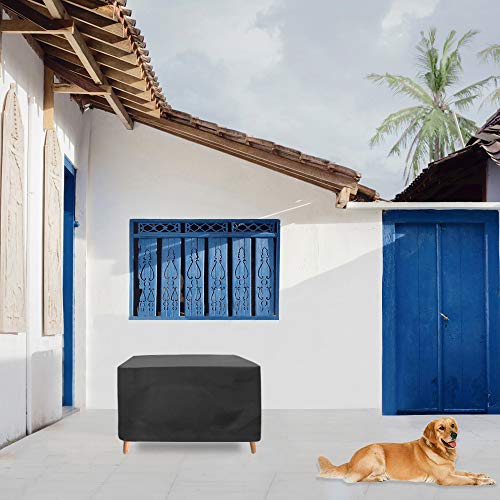 Awnic Funda Mesa Cuadrada Jardín Funda Muebles Patio Terraza Impermeable Tela Oxford Resistente al Desgarro 125X125X71cm